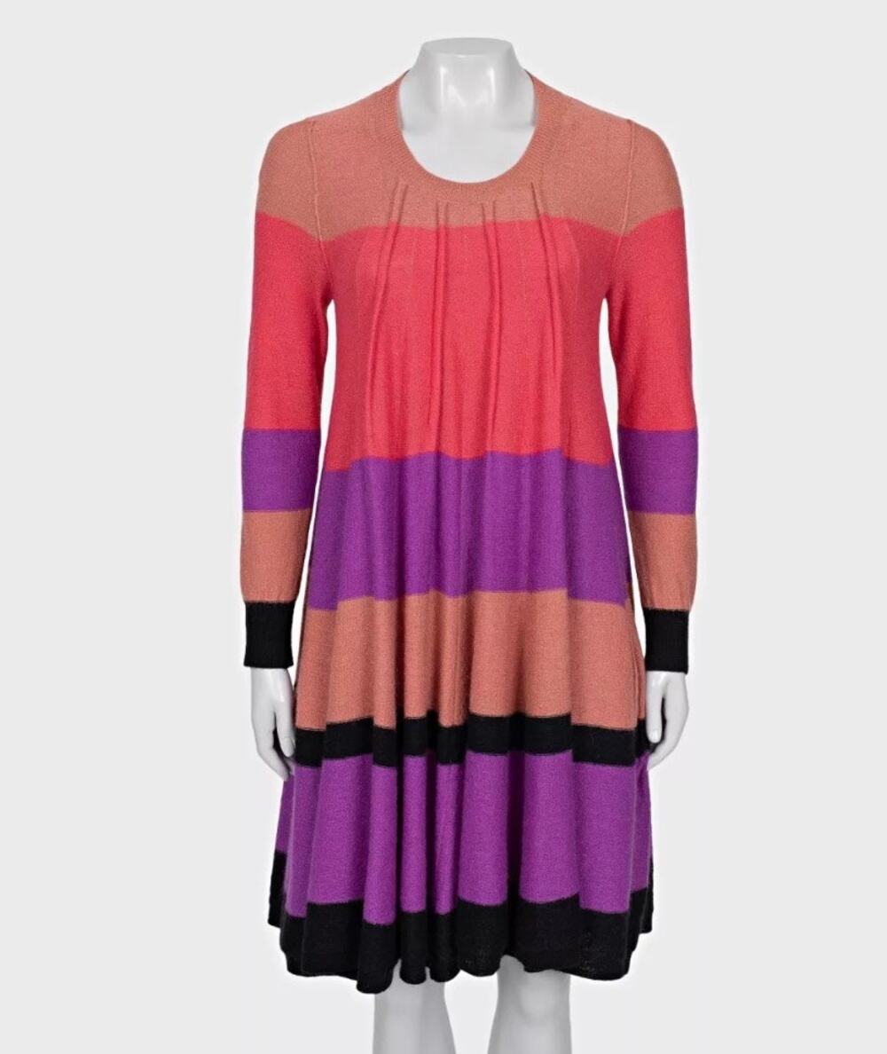 Sonia Rykiel Striped Wool Mohair Dress - Size XL